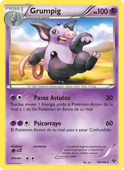 Carta Grumpig de la expansión XY, número 50/146
