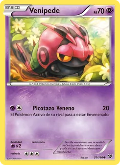 Carta Venipede de la expansión XY, número 51/146