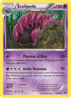 Carta Scolipede de la expansión XY, número 53/146