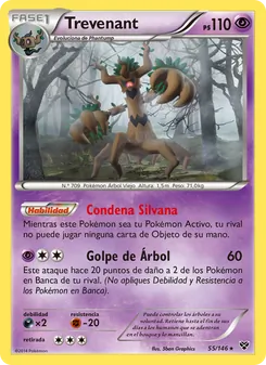Carta Trevenant de la expansión XY, número 55/146