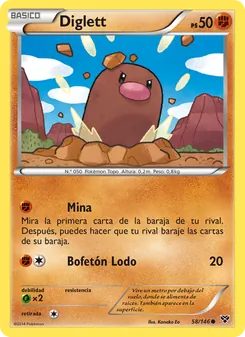 Carta Diglett de la expansión XY, número 58/146