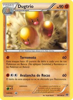 Carta Dugtrio de la expansión XY, número 59/146