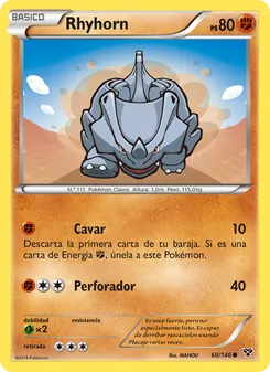 Carta Rhyhorn de la expansión XY, número 60/146