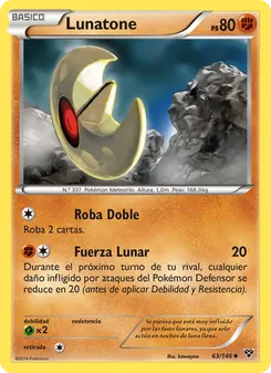 Carta Lunatone de la expansión XY, número 63/146