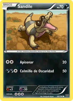Carta Sandile de la expansión XY, número 69/146