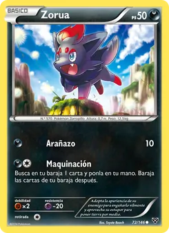 Carta Zorua de la expansión XY, número 72/146