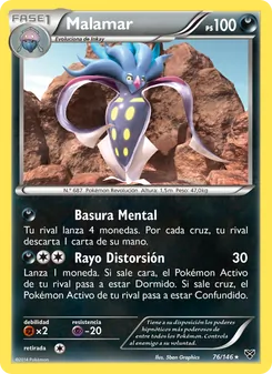 Carta Malamar de la expansión XY, número 76/146