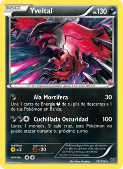 Carta Yveltal de la expansión XY, número 78/146