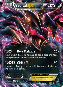 Carta Yveltal EX de la expansión XY, número 79/146