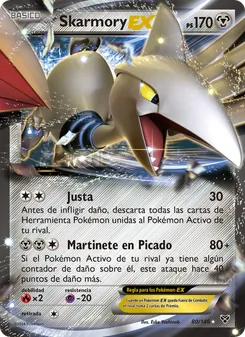 Carta Skarmory EX de la expansión XY, número 80/146
