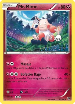 Carta Mr. Mime de la expansión XY, número 91/146