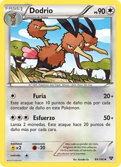 Carta Dodrio de la expansión XY, número 99/146