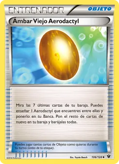 Carta Ámbar Viejo Aerodactyl de la expansión Destinos Enfrentados, número 106/124