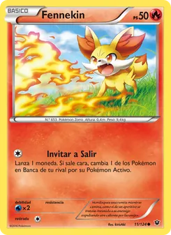 Carta Fennekin de la expansión Destinos Enfrentados, número 11/124