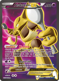 Carta Alakazam EX de la expansión Destinos Enfrentados, número 117/124