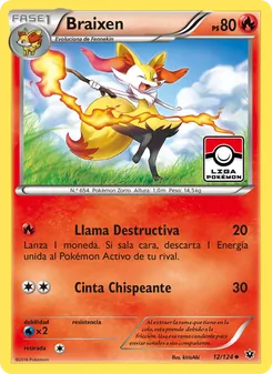 Carta Braixen de la expansión Destinos Enfrentados, número 12/124