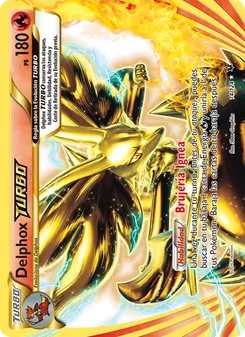Carta Delphox TURBO de la expansión Destinos Enfrentados, número 14/124