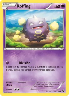Carta Koffing de la expansión Destinos Enfrentados, número 27/124