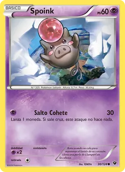 Carta Spoink de la expansión Destinos Enfrentados, número 30/124