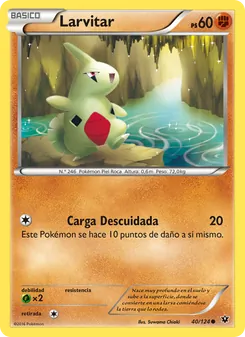 Carta Larvitar de la expansión Destinos Enfrentados, número 40/124