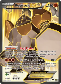 Carta Regirock EX de la expansión Destinos Enfrentados, número 43a/124