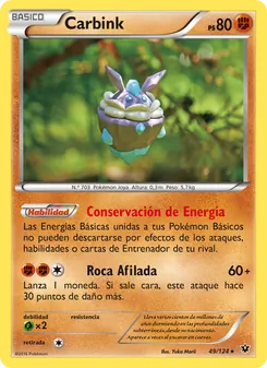 Carta Carbink de la expansión Destinos Enfrentados, número 49/124