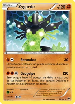Carta Zygarde de la expansión Destinos Enfrentados, número 53/124