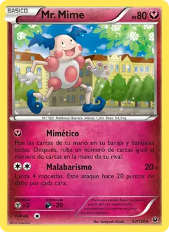 Carta Mr. Mime de la expansión Destinos Enfrentados, número 67/124