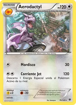 Carta Aerodactyl de la expansión Destinos Enfrentados, número 76/124