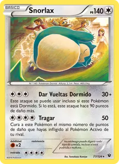 Carta Snorlax de la expansión Destinos Enfrentados, número 77/124