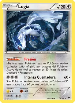 Carta Lugia de la expansión Destinos Enfrentados, número 78/124