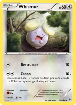 Carta Whismur de la expansión Destinos Enfrentados, número 80/124