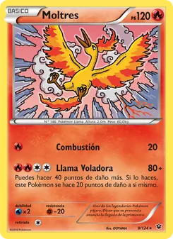 Carta Moltres de la expansión Destinos Enfrentados, número 9/124