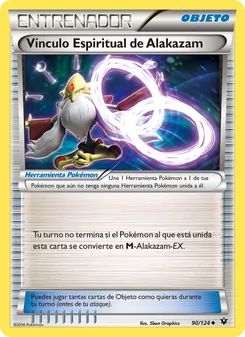 Carta Vínculo Espiritual de Alakazam de la expansión Destinos Enfrentados, número 90/124