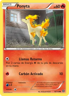 Carta Ponyta de la expansión Asedio de Vapor, número 16/114