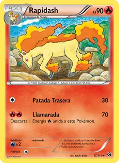 Carta Rapidash de la expansión Asedio de Vapor, número 17/114