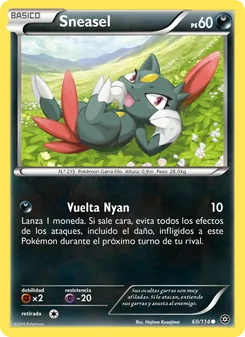 Carta Sneasel de la expansión Asedio de Vapor, número 60/114