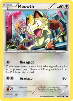 Carta Meowth de la expansión Asedio de Vapor, número 88/114
