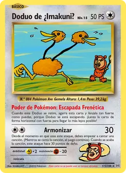 Carta Doduo de ¿Imakuni? de la expansión Evoluciones, número 112/108