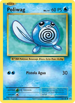 Carta Poliwag de la expansión Evoluciones, número 23/108