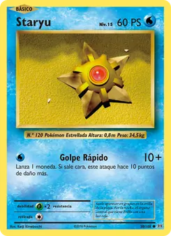 Carta Staryu de la expansión Evoluciones, número 30/108