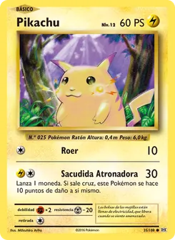 Carta Pikachu de la expansión Evoluciones, número 35/108