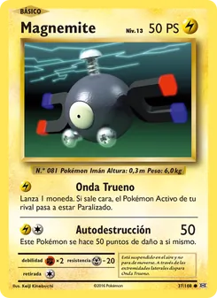 Carta Magnemite de la expansión Evoluciones, número 37/108