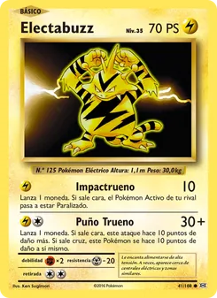 Carta Electabuzz de la expansión Evoluciones, número 41/108