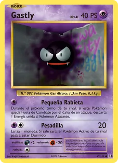 Carta Gastly de la expansión Evoluciones, número 47/108
