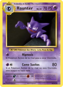 Carta Haunter de la expansión Evoluciones, número 48/108