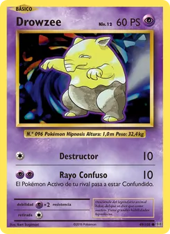 Carta Drowzee de la expansión Evoluciones, número 49/108