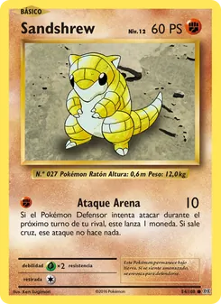 Carta Sandshrew de la expansión Evoluciones, número 54/108