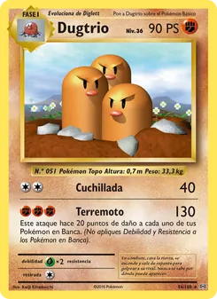 Carta Dugtrio de la expansión Evoluciones, número 56/108