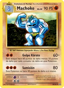 Carta Machoke de la expansión Evoluciones, número 58/108